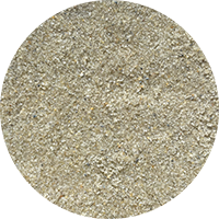 Cirkel med foto af naturfarvet sand, der anvendes til Easy fugesand, Quicksand, Styrkefuge og LAR-løsninger med styrkefuge fra Lithomex